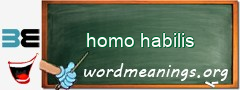 WordMeaning blackboard for homo habilis